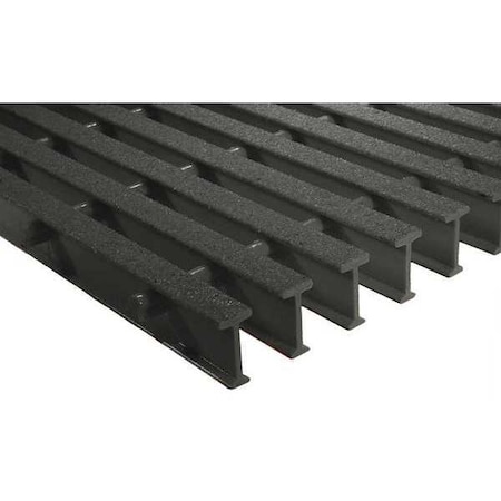 Fiberglass Pultruded Grating, 144 in Span, Grit-Top Surface, Vi-Corr Resin, Dark Gray MPN:351572