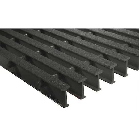Fiberglass Pultruded Grating, 144 in Span, Grit-Top Surface, Vi-Corr Resin, Dark Gray MPN:351588