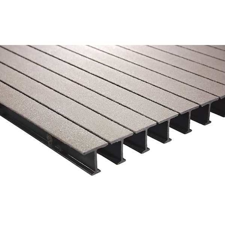 Fiberglass Pultruded Grating, 96 in Span, Grit-Top Surface, ISOFR Resin, Light Gray MPN:351719