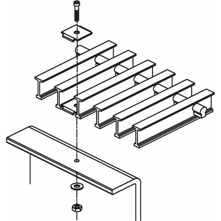 Grating Clip, For Screw Size 1/4 in, 316 Stainless Steel, Unfinished, 25 PK MPN:710650/25