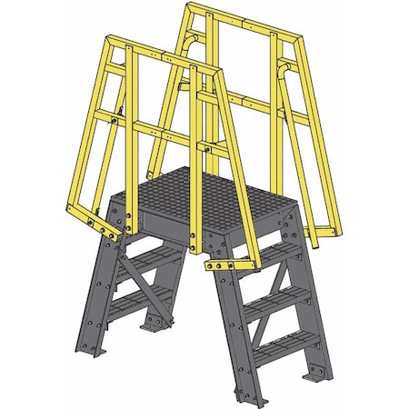 Crossover Ladder, 38 in Platform Ht, FRP Composite, 500 lb Load Capacity, 3 Steps MPN:866229.01
