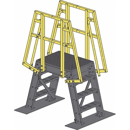 Crossover Ladder, 47 1/2 in Platform Ht, FRP Composite, 500 lb Load Capacity, 4 Steps MPN:866238.01