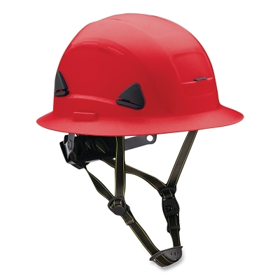 Sfty Helmet Full Brim Non-Ventd Cls E Red MPN:CSH12015