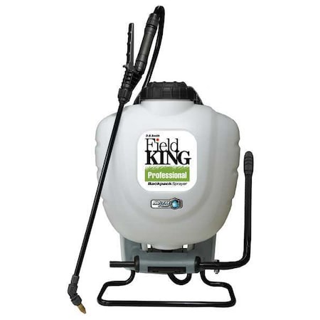 4 gal Backpack Sprayer, Polyethylene, 50 in L Hose, 18 in L Wand, Fan/ Foaming Nozzle Spray Pattern MPN:190328