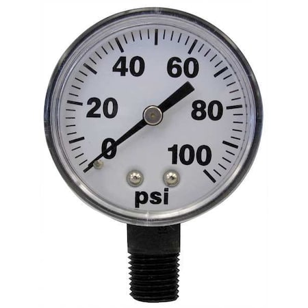 Pressure Gauge, 0 to 100 psi, 2In, 1/4In MPN:5167007