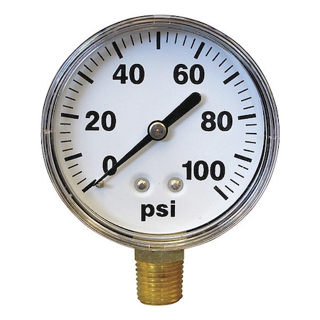 Pressure Gauge, 0-100Psi, 2-1/2
