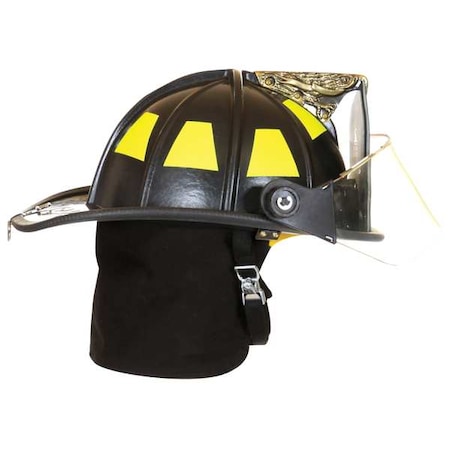 Fire Helmet, Fiberglass, 6 pt Ratchet, Black, Fits Hat Size One Size Fits Most, Traditional MPN:1910H254