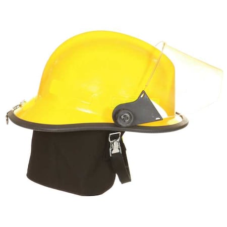 Fire Helmet, Fiberglass, 6 pt Ratchet, Yellow, Fits Hat Size One Size Fits Most, Modern MPN:911H712
