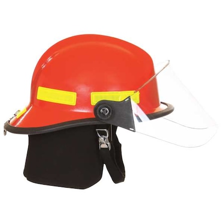Fire Helmet, Fiberglass, 6 pt Ratchet, Red, Fits Hat Size One Size Fits Most, Modern MPN:911H713