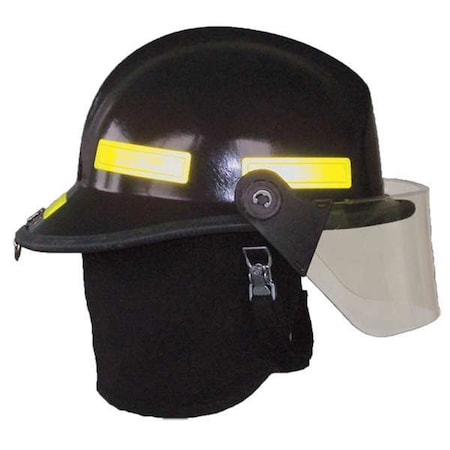 Fire Helmet, Fiberglass, 6 pt Ratchet, Black, Fits Hat Size One Size Fits Most, Modern MPN:911H714