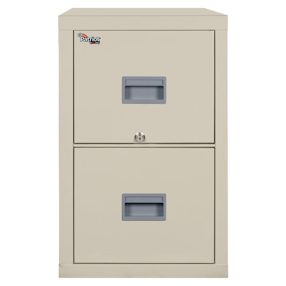 FireKing Patriot 25inD Vertical 2-Drawer Fireproof File Cabinet, Metal, Parchment, White Glove Delivery MPN:2P1825CPAWG