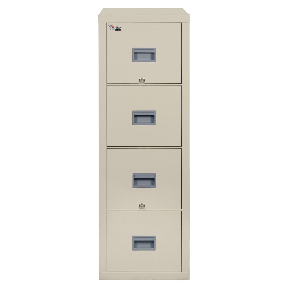 FireKing Patriot 31-5/8inD Vertical 4-Drawer Letter-Size File Cabinet, Parchment, Dock To Dock Delivery MPN:4P1831-CPA