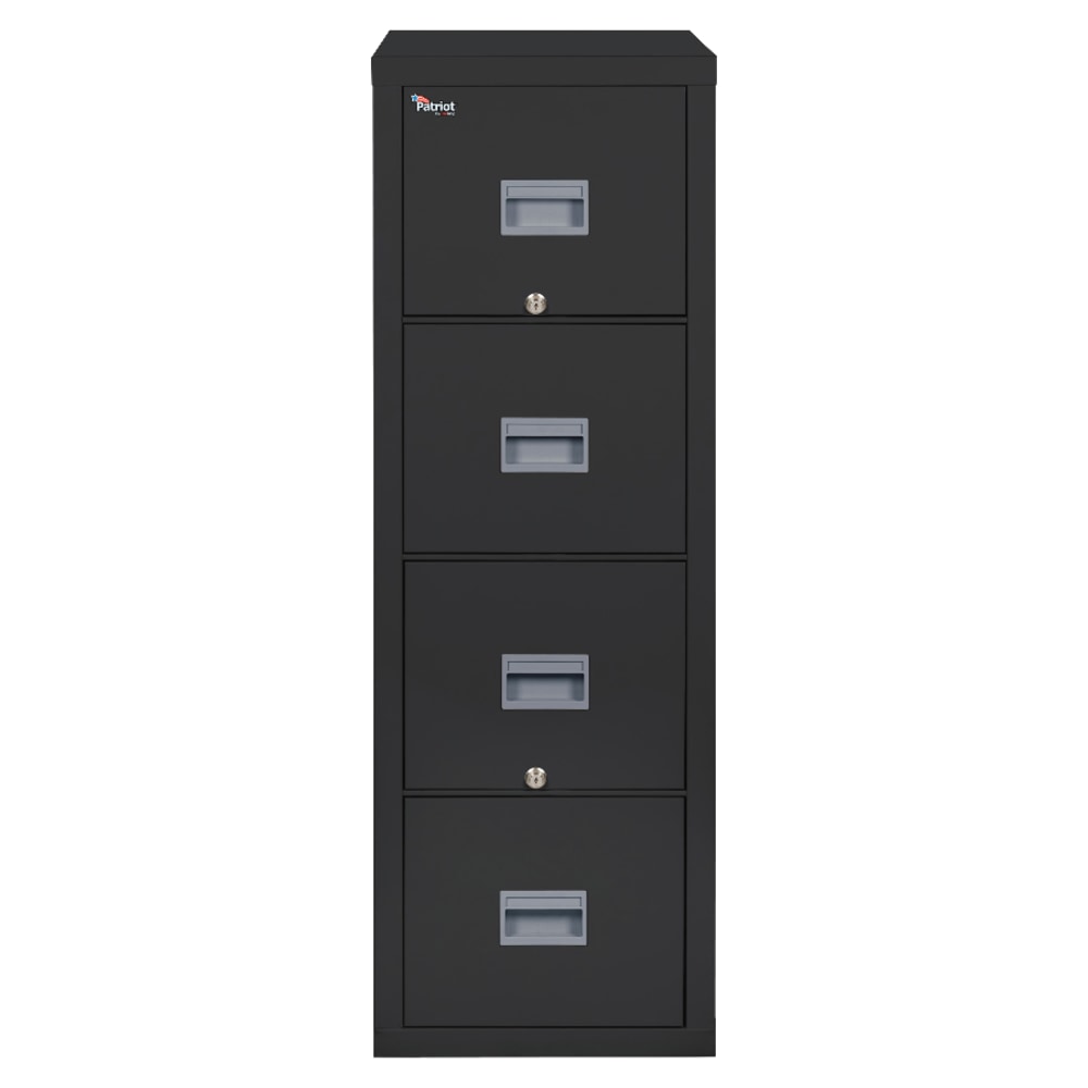 FireKing Patriot 31-5/8inD Vertical 4-Drawer Letter-Size File Cabinet, Black, Dock-to-Dock Delivery MPN:4P1831CBL