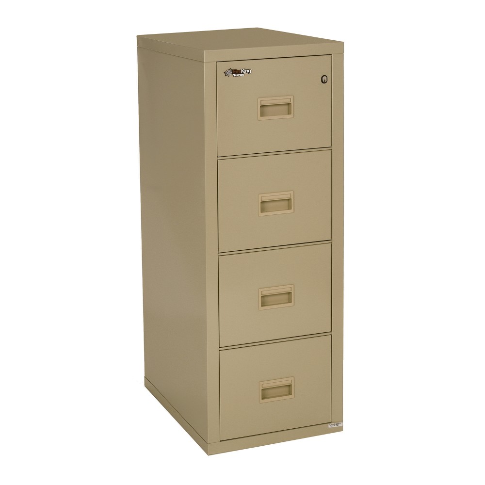 FireKing Turtle 22-1/8inD Vertical 4-Drawer Insulated Fireproof File Cabinet, Metal, Parchment, White Glove Delivery MPN:4R1822-C