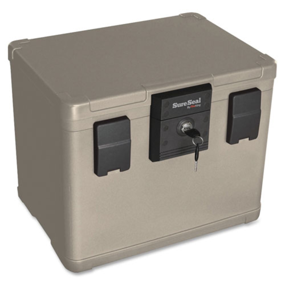 FireKing 8-7/16inD Vertical 1-Drawer Waterproof Fireproof Chest, Plastic, Putty MPN:SS106