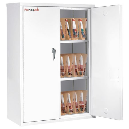 Fire Resistant, Double Door Storage Cabinet, End Tab Inserts, 44