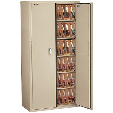 Fire Resistant, Double Door Storage Cabinet, End Tab Inserts, 72