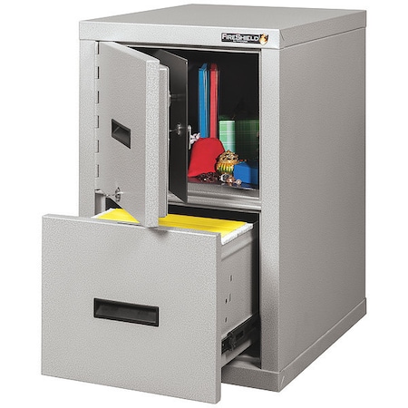 2 Drawer Fire-Resistant Vertical File Cabinet with Safe, Diamondstone, Letter/Legal MPN:2S1822-DDSSF