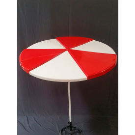 Firebird Products® Round 6' Fiberglass Outdoor Table Umbrella with Pole Red/White FCT-FBUM.1001