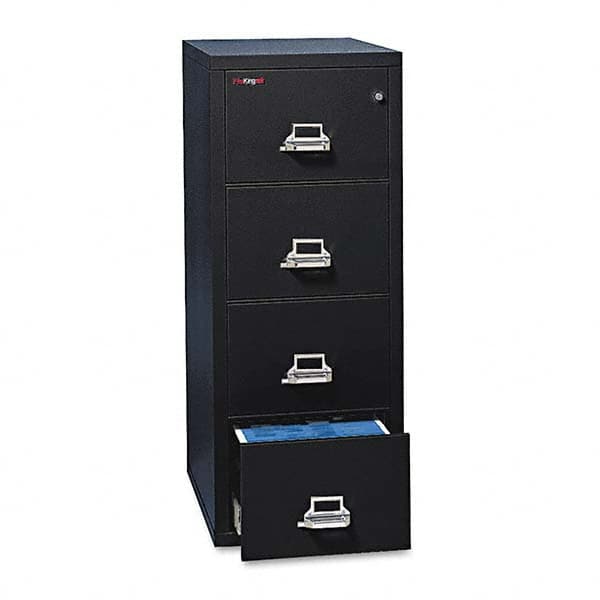 Vertical File Cabinet: 4 Drawers, Steel, Black MPN:FIR41825CBL