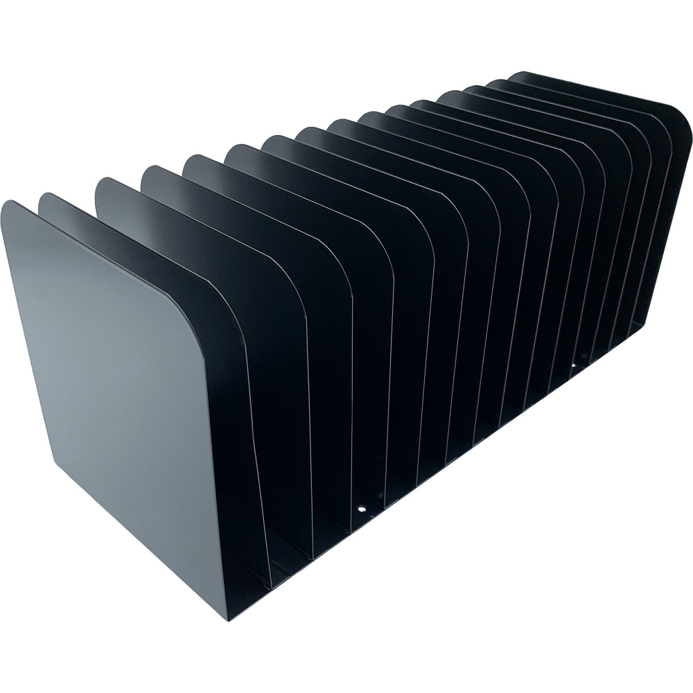 Huron 15-slot Vertical Message Rack, 15 Compartment(s), Vertical, 6.50inH x 16inW x 16.25inD, Durable, Black, Steel MPN:HASZ0178