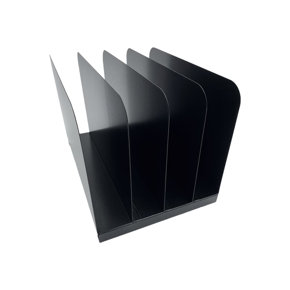 Huron Vertical Desk Organizer, 4 Compartment(s), Vertical, 7.75inH x 11inW x 11inD, Durable, Black, Steel MPN:HASZ0147