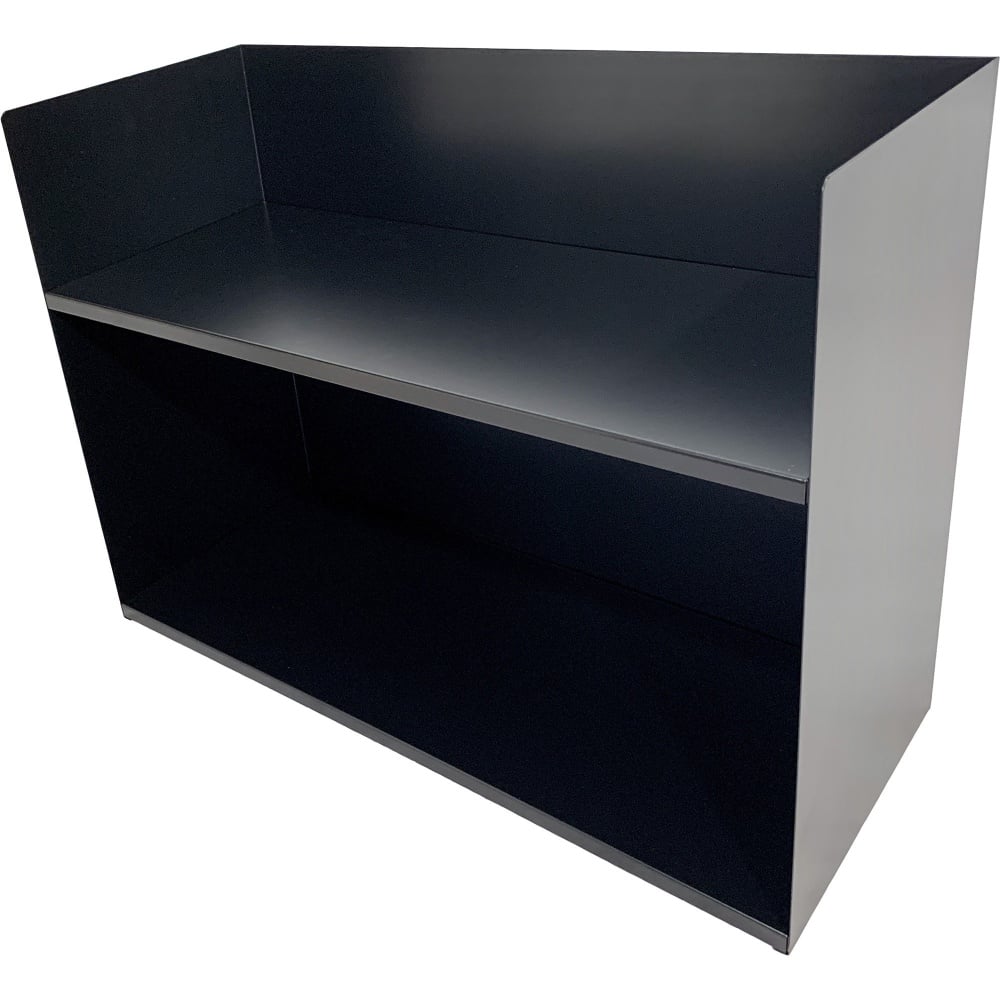 Huron 2-tier Book Rack, 2 Compartment(s), 2 Tier(s), Horizontal, 20inH x 29inW x 10.25inD, Durable, Black, Steel MPN:HASZ0177