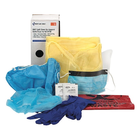 Bloodborne Pathogen Kit Refill, Not Applicable Volume Absorbed per Kit, Box, White, 10 MPN:701