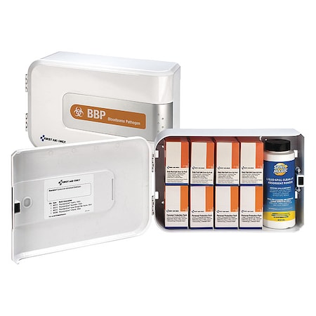 Bloodborne Pathogen Kit, Not Applicable Volume Absorbed per Kit, Cabinet, White, 9 MPN:91103