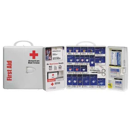 First Aid Cabinet, Plastic 206 Components, 50 People Served MPN:1001-RC-0103