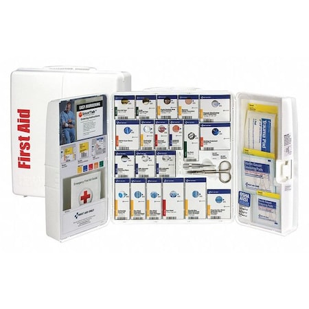 First Aid Cabinet, Plastic 14 in H, 4 5/32 in W, 50 People Served MPN:1301-FAE-0103