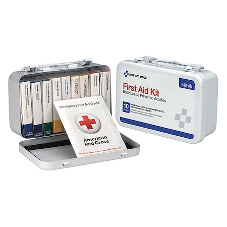 First Aid Kit and Housing, Metal 65 Components, 10 People Served MPN:240-AN