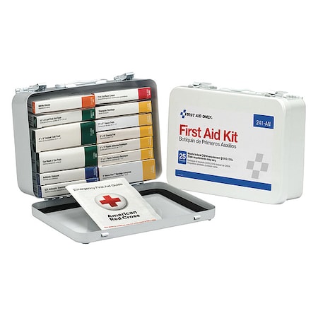 First Aid Kit and Housing, Metal 103 Components, 25 People Served MPN:241-AN