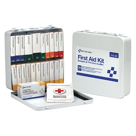 First Aid Kit and Housing, Metal 169 Components, 25 People Served MPN:242-AN