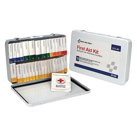 First Aid Kit and Housing, Metal 218 Components, 50 People Served MPN:243-AN