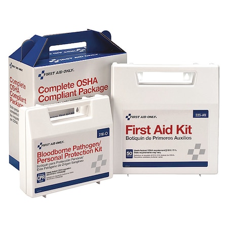 First Aid Kit and Housing, Plastic 225 Components, 50 People Served MPN:3TCN2