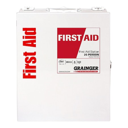 First Aid Kit and Housing, Metal Cabinet, 94 Components, 50 People Served MPN:52013-021