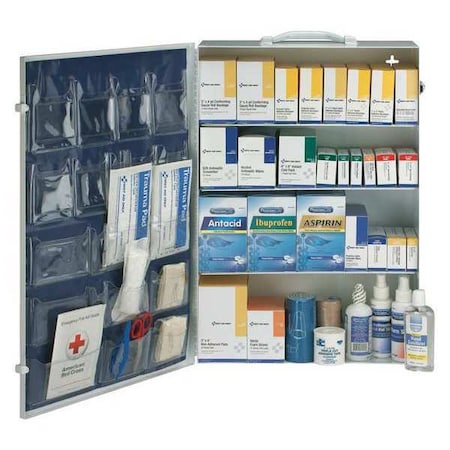 First Aid Kit and Housing, Metal Cabinet, 1, 436 Components, 200 People Served MPN:54767