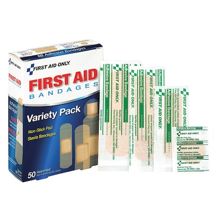 Adhesive Bandage, Sheer, Plastic, Assorted, PK50 MPN:90332