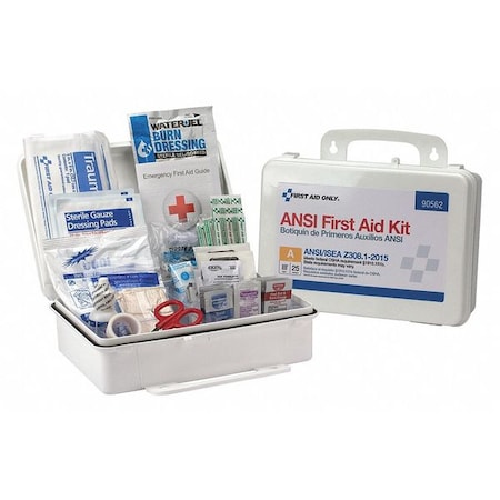 First Aid Kit, Plastic 89 Components, 25 People Served MPN:90562
