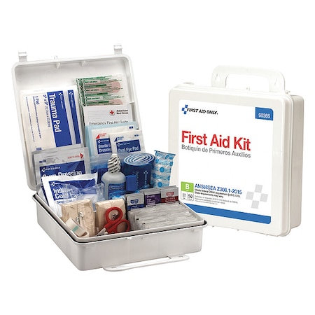 First Aid Kit, Plastic 195 Components, 50 People Served MPN:90566