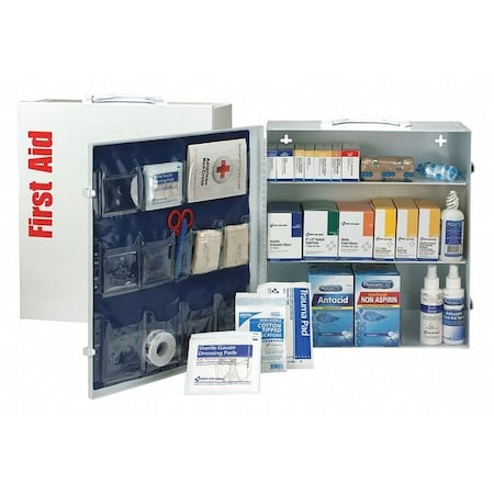 First Aid Kit and Housing, Steel Cabinet, 669 Components, 100 People Served MPN:90574