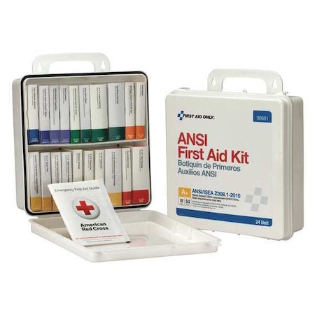 First Aid Kit and Housing, Plastic 129 Components, 25 People Served MPN:90601