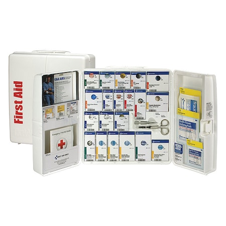 First Aid Kit and Housing, Plastic Cabinet, 290 Components, 100 People Served MPN:90659-021