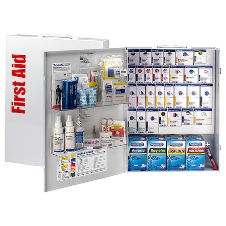 First Aid Kit and Housing, Metal Cabinet, 922 Components, 150 People Served MPN:90732-021