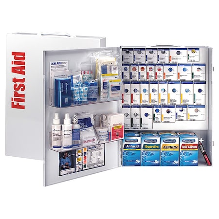 First Aid Kit and Housing, Metal Cabinet, 951 Components, 150 People Served MPN:90830-021