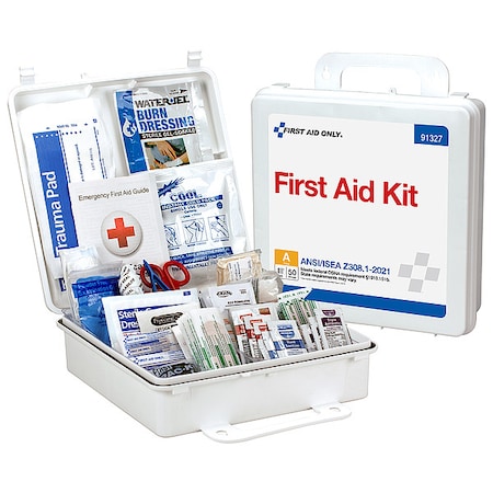 First Aid Kit and Housing, Plastic 184 Components, 50 People Served MPN:91327