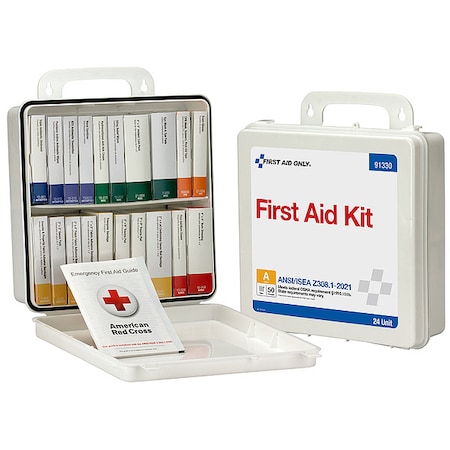First Aid Kit and Housing, Plastic 130 Components, 50 People Served MPN:91330