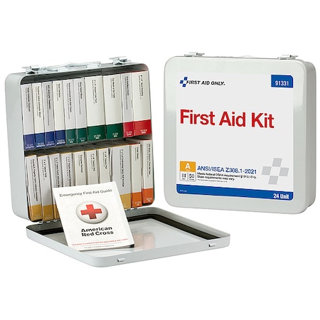 First Aid Kit and Housing, Metal 130 Components, 50 People Served MPN:91331