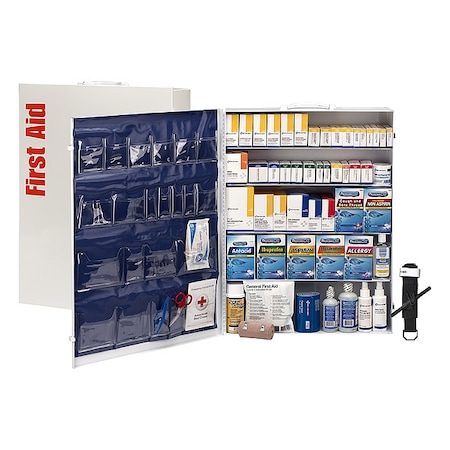 First Aid Kit and Housing, Metal Cabinet, 2, 138 Components, 200 People Served MPN:91342